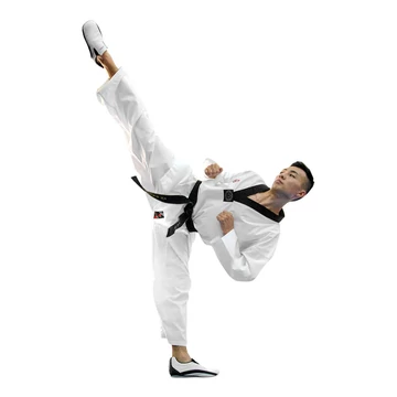 WT taekwondo ruha fekete gallérral, gyémánt mintás WT taekwondo ruha fekete gallérral, gyémánt mintás